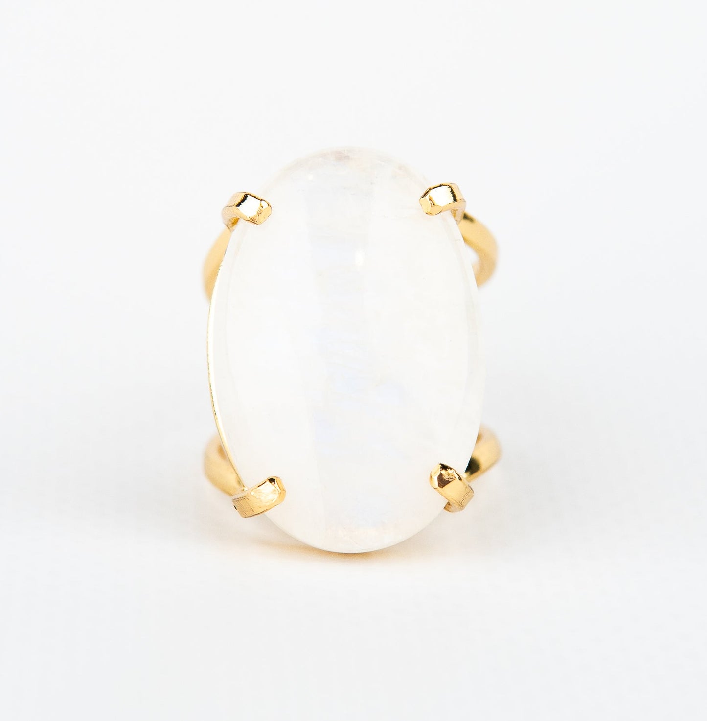 Каблучка з місячним камінням з позолотою onesize Mk-5