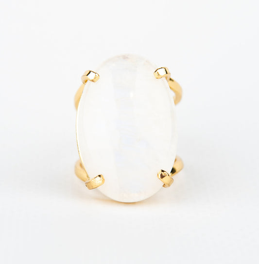 Каблучка з місячним камінням з позолотою onesize Mk-5