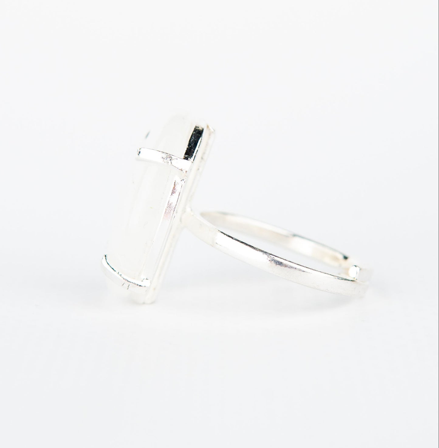 Кольцо с прозрачным Хрусталем с посеребрением onesize Cr-25