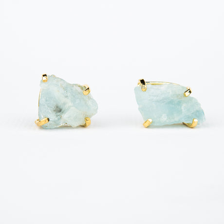 Сережки з Аквамарином з позолотою onesize Aq-25