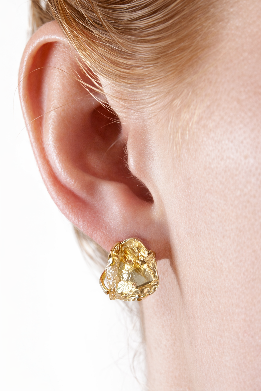 Сережки з цитрином з посрібленням onesize Ct-1