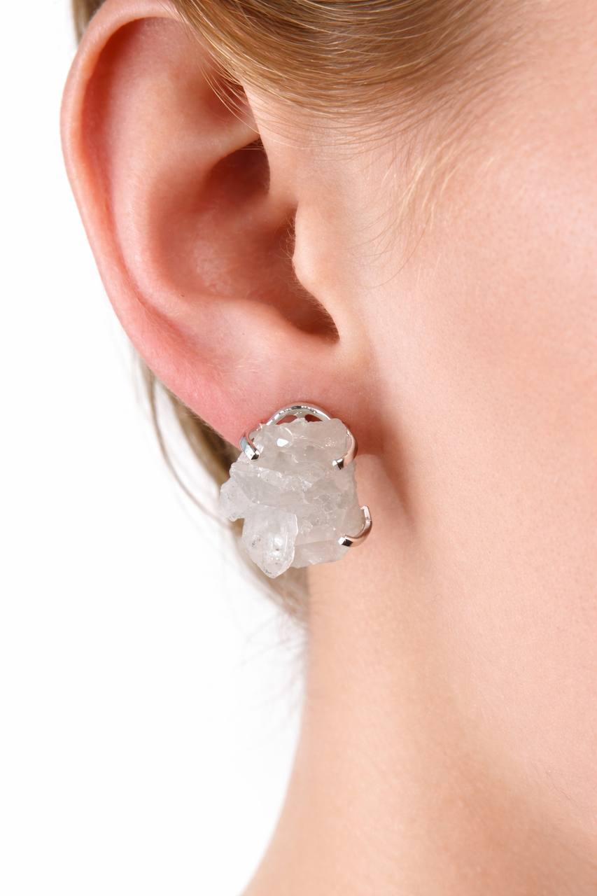 Сережки з кришталем з посрібленням onesize Sh-3