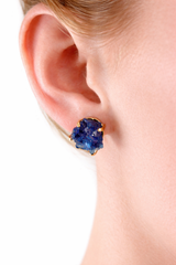 Серьги с синим хрусталем с позолотой onesize Cr-6