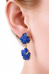 Серьги с синим хрусталем с позолотой onesize Cr-2
