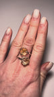 Каблучка з цитрином з посрібленням дуал onesize Ct-8
